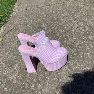 YRU Shoes Pink Clog Pumps